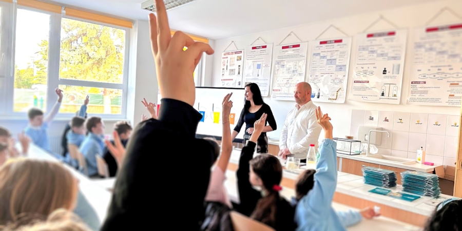 Prednáška o kuchynskom odpade na základnej škole